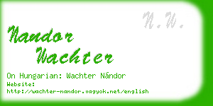 nandor wachter business card